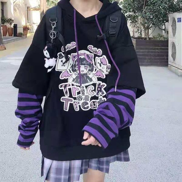 women's hoodies sweatshirts stripes anime kawaii harajuku hoodies women punk fleece emo alt sweatshirt dark aesthetic gothic fairy grun, Black
women's hoodies sweatshirts stripes anime kawaii harajuku hoodies women punk fleece emo alt sweatshirt dark aesthetic gothic fairy grun, Black
