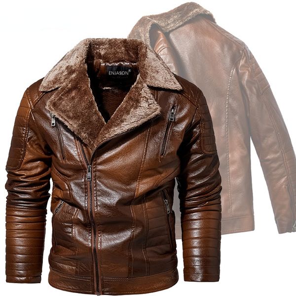 new men leather jackets winter thick warm mens casual faux pu motorcycle jacket male fleece pilot coats solid windproof clothing, Black
new men leather jackets winter thick warm mens casual faux pu motorcycle jacket male fleece pilot coats solid windproof clothing, Black