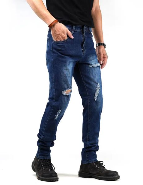 men's ripped slim fit jeans /care instructions hand wash or professional dry clean, Blue
men's ripped slim fit jeans /care instructions hand wash or professional dry clean, Blue