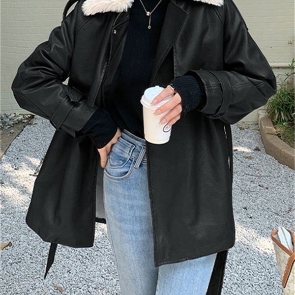 womens fur faux fur yitimoky fur jacket winter coat women fall thicken warm locomotive coat with sashes korean fashion elegant pu outerwear, Black
womens fur faux fur yitimoky fur jacket winter coat women fall thicken warm locomotive coat with sashes korean fashion elegant pu outerwear, Black