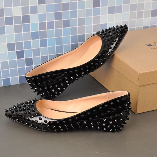 autumn new full rivets flat sole single shoes brand red bottom pointed banquet shoes ol wedding woman elegent pointy toe spiked slip on blac, Black
autumn new full rivets flat sole single shoes brand red bottom pointed banquet shoes ol wedding woman elegent pointy toe spiked slip on blac, Black