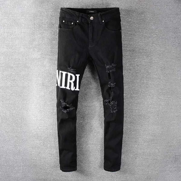 denim amirs jeans designer pants man fall 2022 new men's black broken embroidery patch elastic slim fit leggings xgp3, Blue
denim amirs jeans designer pants man fall 2022 new men's black broken embroidery patch elastic slim fit leggings xgp3, Blue