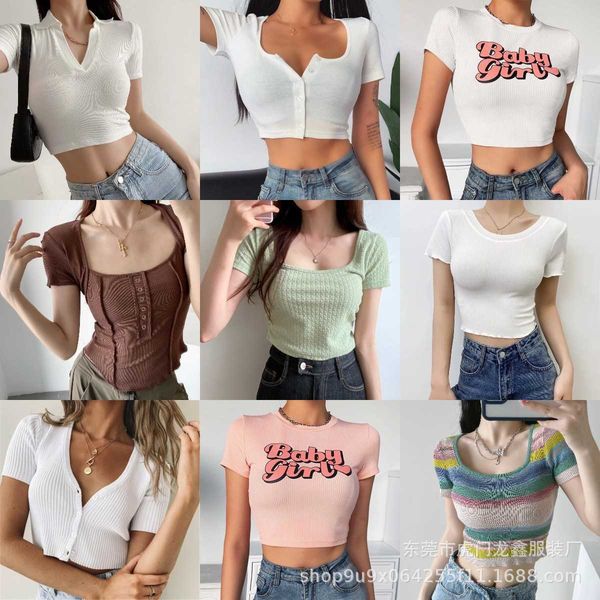 women's knits & tees women's clothing summer new style short sleeve knitted shirt girl, White
women's knits & tees women's clothing summer new style short sleeve knitted shirt girl, White