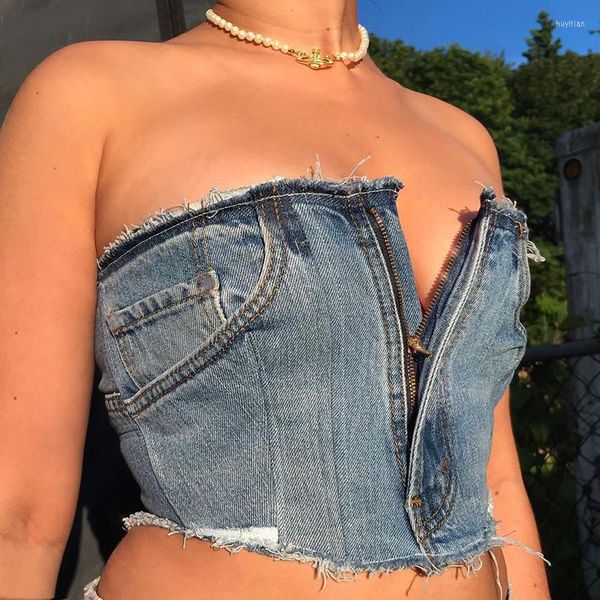 women's tanks fashion tank denim gothic back lace up skinny strapless slim patched zipper corset distressed thread remake y2k, White
women's tanks fashion tank denim gothic back lace up skinny strapless slim patched zipper corset distressed thread remake y2k, White