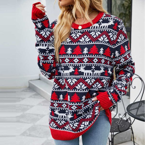 women's knits & teeswind christmas deer sweater women's loose round neck long sleeve knitwear autumn winter new top, White
women's knits & teeswind christmas deer sweater women's loose round neck long sleeve knitwear autumn winter new top, White