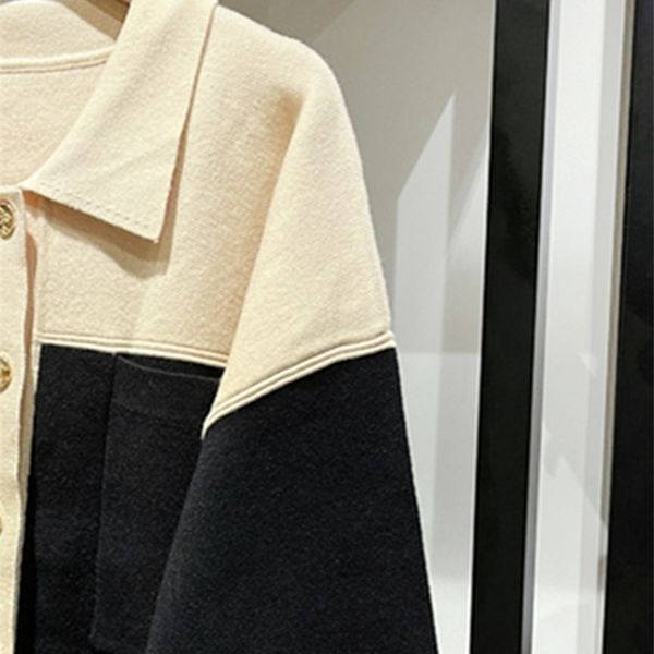 women s jackets turn down collar knit sweater coat autumn winter lady single breastred long sleeve contrast color cardigan jacket 220929, Black;brown
women s jackets turn down collar knit sweater coat autumn winter lady single breastred long sleeve contrast color cardigan jacket 220929, Black;brown
