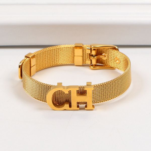 luxury designer bangle charm love bracelets fashion mesh watch strap bracelet for women gift 316l stainless steel ch alphabet valentine', Black
luxury designer bangle charm love bracelets fashion mesh watch strap bracelet for women gift 316l stainless steel ch alphabet valentine', Black