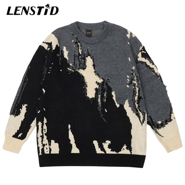 men's sweaters lenstid autumn men oversize knitted jumper hip hop ripped color block streetwear harajuku fashion casual pullovers 22093, White;black
men's sweaters lenstid autumn men oversize knitted jumper hip hop ripped color block streetwear harajuku fashion casual pullovers 22093, White;black