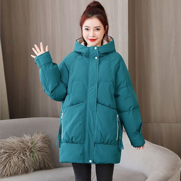 winter down jacket for women 2022 new white duck down thickened hooded zipper medium long loose warm coat korean top, Black
winter down jacket for women 2022 new white duck down thickened hooded zipper medium long loose warm coat korean top, Black