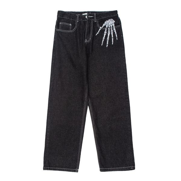 mens jeans dark streetwear skeleton embroidery punk black men hip hop jeans pants straight casual wide denim trousers pantalons capris 22093, Blue
mens jeans dark streetwear skeleton embroidery punk black men hip hop jeans pants straight casual wide denim trousers pantalons capris 22093, Blue
