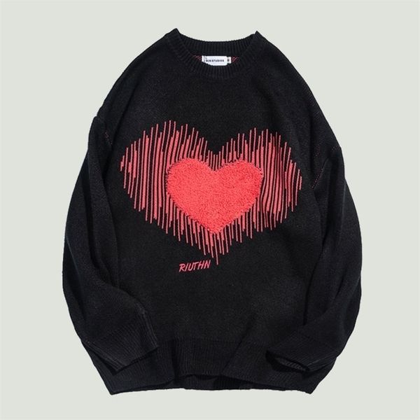 men's sweaters knitted jumper sweater harajuku letters love embroidery streetwear oversized loose casual o-neck pullover 220930, White;black
men's sweaters knitted jumper sweater harajuku letters love embroidery streetwear oversized loose casual o-neck pullover 220930, White;black