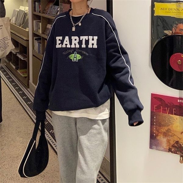 women's hoodies sweatshirts mooirue vintage women ultra simple sleeve contrast line design letter embroidery crew neck loose casual 220, Black
women's hoodies sweatshirts mooirue vintage women ultra simple sleeve contrast line design letter embroidery crew neck loose casual 220, Black