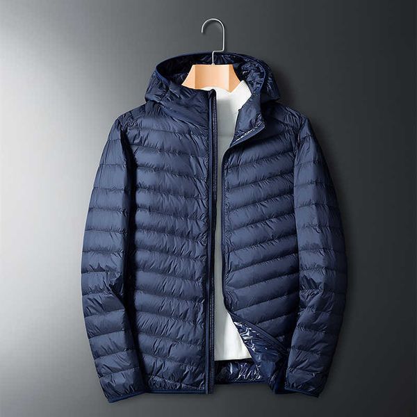 men's down parkas white duck down lightweight hooded warm in autumn and winter fashion2022, Black