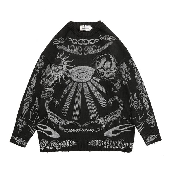 men's sweaters men high street sweater vintage distressed skull graffiti knitted pullovers women cotton harajuku causal loose autumn 22, White;black
men's sweaters men high street sweater vintage distressed skull graffiti knitted pullovers women cotton harajuku causal loose autumn 22, White;black
