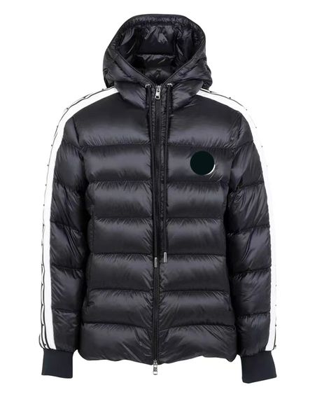 designer mens down parkas women's sleeves white stripe stand collar hooded embroidery badge couple casual thickened warm jacket, Black
designer mens down parkas women's sleeves white stripe stand collar hooded embroidery badge couple casual thickened warm jacket, Black