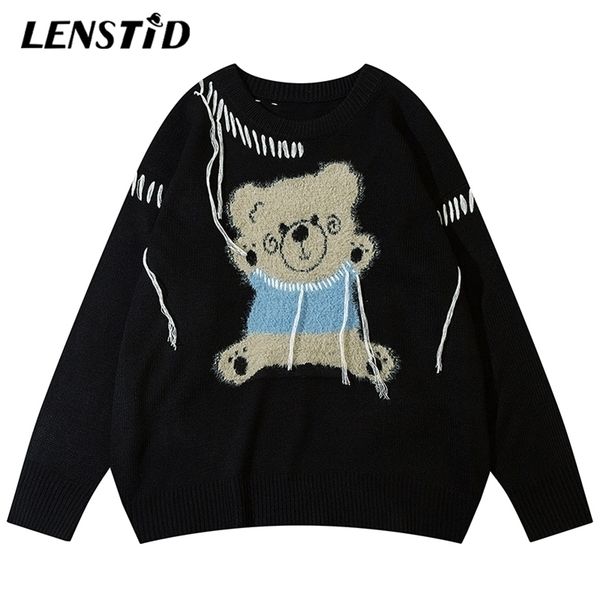 men's sweaters lenstid autumn men oversized knitted jumper hip hop cute bear embroidery streetwear harajuku fashion casual pullovers 22, White;black
men's sweaters lenstid autumn men oversized knitted jumper hip hop cute bear embroidery streetwear harajuku fashion casual pullovers 22, White;black