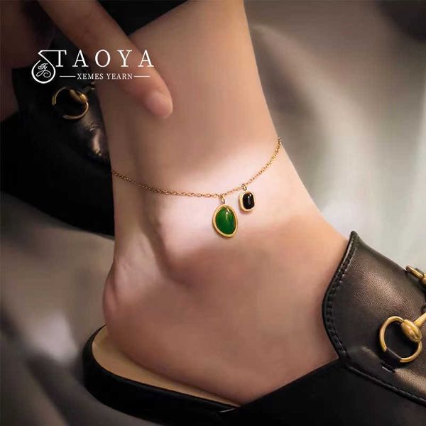 2022 new green black color matching pendant stainless steel gold colour anklet beach girl's ankle accessories fashion jewelry, Red;blue
2022 new green black color matching pendant stainless steel gold colour anklet beach girl's ankle accessories fashion jewelry, Red;blue