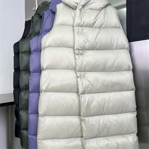 womens down parkas autumn and winter long hooded down jacket sleeveless 0909 220929, Black