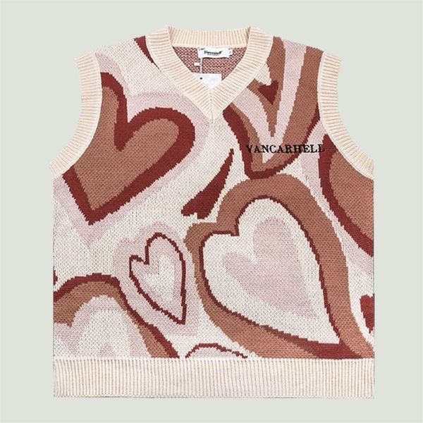 men's sweaters fashion hip hop v-neck knitted vest men heart letter print patchwork sleeveless jumper harajuku casual pullovers 220930, White;black
men's sweaters fashion hip hop v-neck knitted vest men heart letter print patchwork sleeveless jumper harajuku casual pullovers 220930, White;black