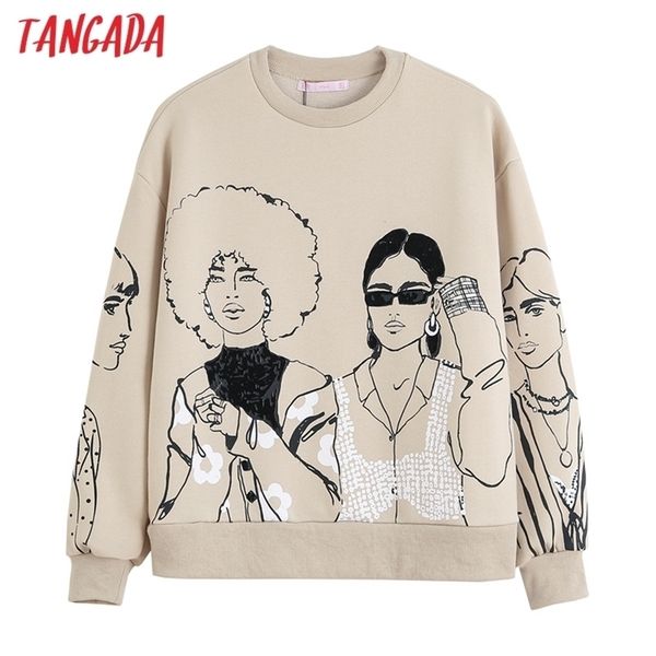 women's hoodies sweatshirts tangada women charater print gray oversize long sleeve o neck loose pullovers female 4h1 220930, Black
women's hoodies sweatshirts tangada women charater print gray oversize long sleeve o neck loose pullovers female 4h1 220930, Black