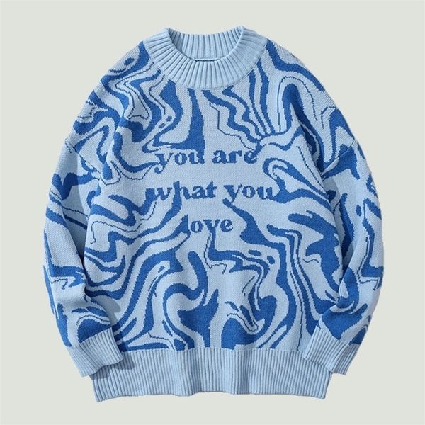men's sweaters knitted zebra-stripe water wave pattern hip hop harajuku oversize loose casual cotton o-neck pullovers streetwear 220930, White;black
men's sweaters knitted zebra-stripe water wave pattern hip hop harajuku oversize loose casual cotton o-neck pullovers streetwear 220930, White;black