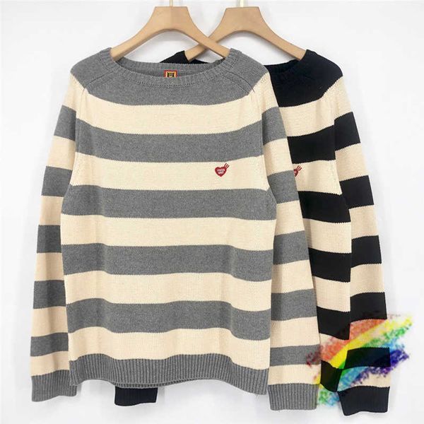 men's sweaters striped human made sweater men women black gray knit sweatshirts human made crewneck t220928, White;black
men's sweaters striped human made sweater men women black gray knit sweatshirts human made crewneck t220928, White;black