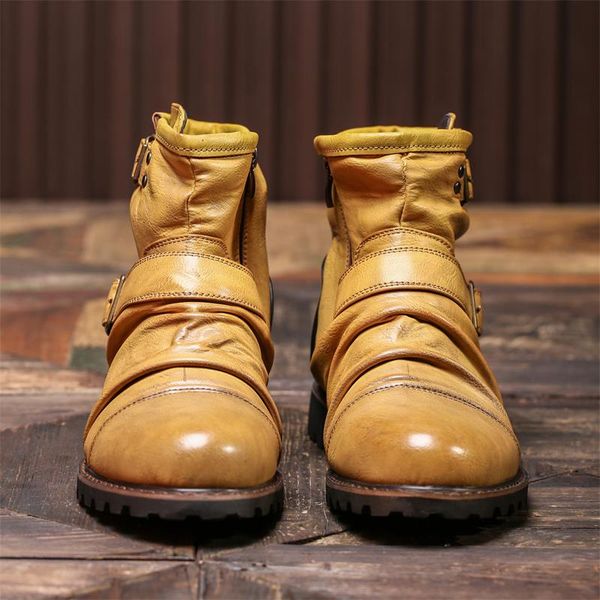 British Casual Short Boots Men Shoes Fashion Classic Solid Color PU Stitching Pleated Belt Buckle Side Zipper Street Outdoor Daily AD335, Clear
British Casual Short Boots Men Shoes Fashion Classic Solid Color PU Stitching Pleated Belt Buckle Side Zipper Street Outdoor Daily AD335, Clear