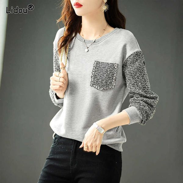 women's hoodies sweatshirts fashion solid color patchwork pockets o-neck long sleeved hoodies popularity all-match straight trend women, Black
women's hoodies sweatshirts fashion solid color patchwork pockets o-neck long sleeved hoodies popularity all-match straight trend women, Black