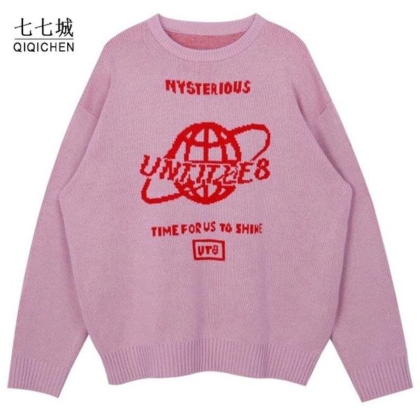 men's sweaters street women earth letter harajuku kniting loose warm pullover autumn winter japanese girl 220930, White;black
men's sweaters street women earth letter harajuku kniting loose warm pullover autumn winter japanese girl 220930, White;black