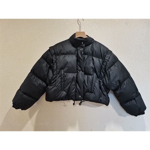 womens down parkas winter wear stand collar thickened short removable sleeve triangle womens cotton jacket 220929, Black
womens down parkas winter wear stand collar thickened short removable sleeve triangle womens cotton jacket 220929, Black