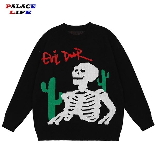 men's sweaters cartoon skeleton knitted men hip hop streetwear harajuku casual autumn cotton pullover black oversized 220930, White;black
men's sweaters cartoon skeleton knitted men hip hop streetwear harajuku casual autumn cotton pullover black oversized 220930, White;black