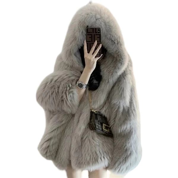 womens fur faux young environmental protection fashion fried street hooded coat winter 220929, Black
womens fur faux young environmental protection fashion fried street hooded coat winter 220929, Black