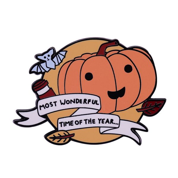 halloween pumpkin bat enamel pin most wonderful time of the year brooch badge, Blue
halloween pumpkin bat enamel pin most wonderful time of the year brooch badge, Blue