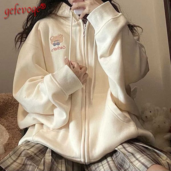 women's hoodies sweatshirts kawaii bear japanese harajuku sweet oversize hoodie jacket for women 2022 winter dents casual zip-up loose, Black
women's hoodies sweatshirts kawaii bear japanese harajuku sweet oversize hoodie jacket for women 2022 winter dents casual zip-up loose, Black