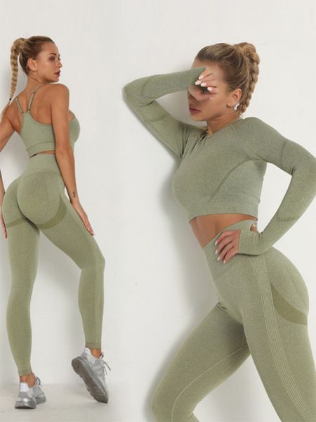 women's tracksuits women's sets skinny tracksuit breathable bra long sleeve seamless outfits high waist push up leggings gym cloth, Gray
women's tracksuits women's sets skinny tracksuit breathable bra long sleeve seamless outfits high waist push up leggings gym cloth, Gray