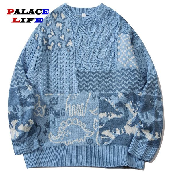 men's sweaters harajuku autumn fashion casual loose pullovers men hip hop knitted jumper dinosaur color block streetwear 220930, White;black
men's sweaters harajuku autumn fashion casual loose pullovers men hip hop knitted jumper dinosaur color block streetwear 220930, White;black