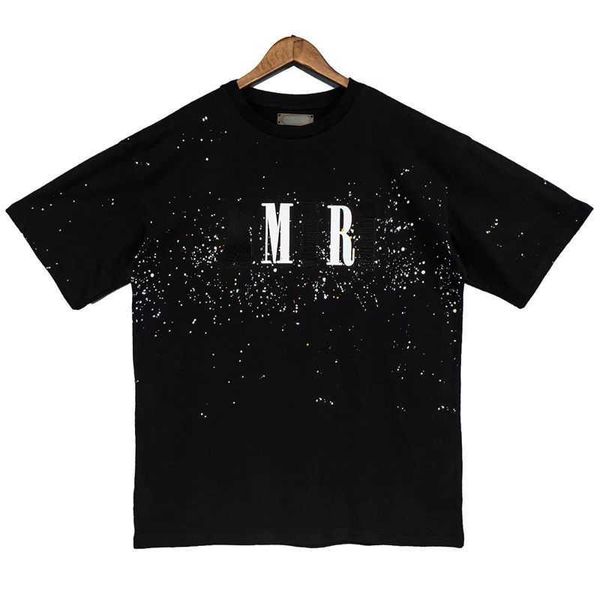 am tshirt designer tshirts men's high street print star spot short-sleeved summer loose round neck tshirt fashion women, White;black
am tshirt designer tshirts men's high street print star spot short-sleeved summer loose round neck tshirt fashion women, White;black