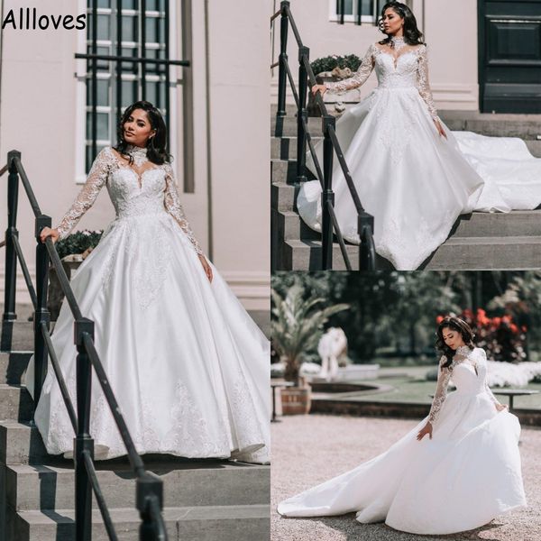 muslim long a line wedding dresses elegant satin lace appliqued high collar vintage bridal gowns court train plus size vestidos de novia bri, White
muslim long a line wedding dresses elegant satin lace appliqued high collar vintage bridal gowns court train plus size vestidos de novia bri, White