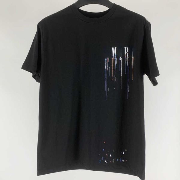 22ss am mens t shirt designer tshirts summer color fluid speckle print couple casual short sleeved pullover tshirt, White;black
22ss am mens t shirt designer tshirts summer color fluid speckle print couple casual short sleeved pullover tshirt, White;black