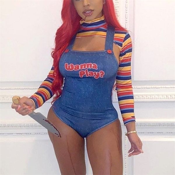 women's jumpsuits rompers play movie character bodysuit chucky doll costume set halloween costumes for scary nightmare killer 220929, Black;white
women's jumpsuits rompers play movie character bodysuit chucky doll costume set halloween costumes for scary nightmare killer 220929, Black;white