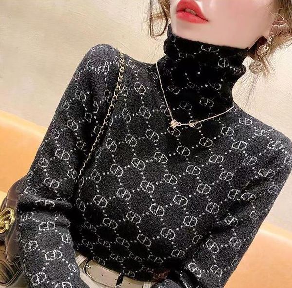 new women turtleneck sweater luxury ggity designer knitted pullover femme jumper cashmere tee, White;black
new women turtleneck sweater luxury ggity designer knitted pullover femme jumper cashmere tee, White;black
