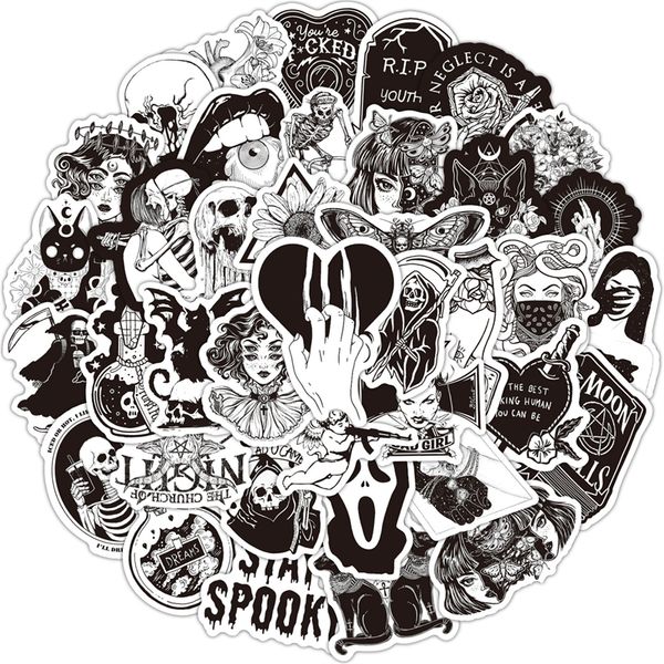 8 kinds of 50 pcs gothic stickers for adults vinyl sticker pack glossy black and white skull
8 kinds of 50 pcs gothic stickers for adults vinyl sticker pack glossy black and white skull