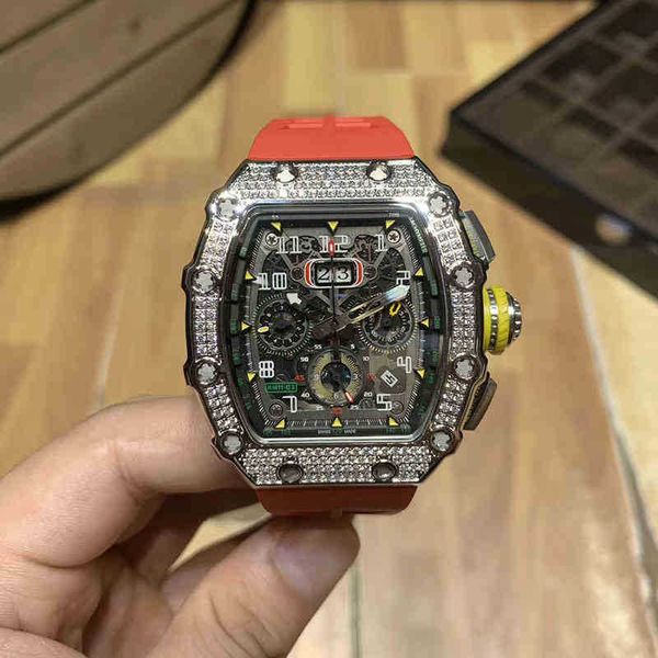 watch designer business leisure richa milles rm11-03 multifunctional automatic machine white steel full diamond yellow tape male lujh, Slivery;golden
watch designer business leisure richa milles rm11-03 multifunctional automatic machine white steel full diamond yellow tape male lujh, Slivery;golden