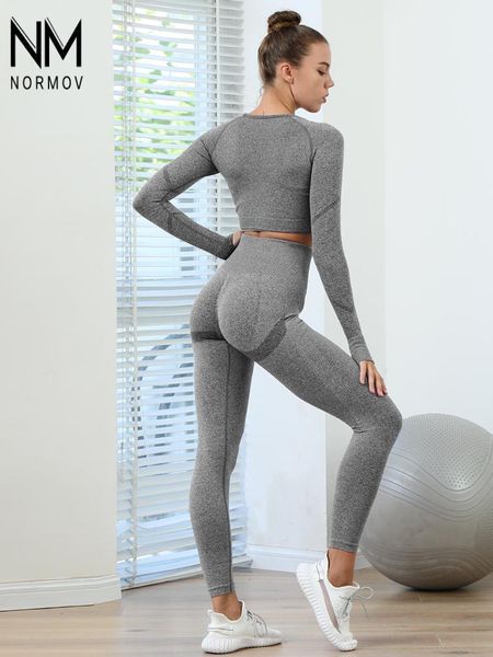 women's tracksuits normov seamless 2 piece set women high waist fitness push up trouser suits women elasticity gym workout slim fashion, Gray
women's tracksuits normov seamless 2 piece set women high waist fitness push up trouser suits women elasticity gym workout slim fashion, Gray