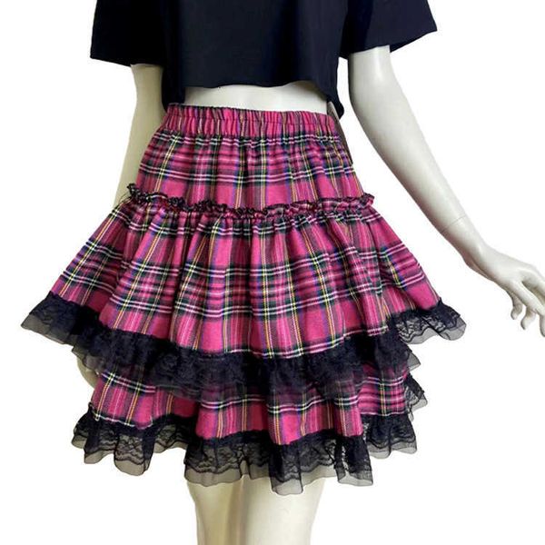 women's clothing subculture sweet spice girl double lace skirt gothic high waist thin short cake pleated, Black
women's clothing subculture sweet spice girl double lace skirt gothic high waist thin short cake pleated, Black