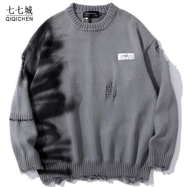 men's sweaters graffiti spring autumn streetwear hip hop hole harajuku pullover oversized couple knitting 220930, White;black
men's sweaters graffiti spring autumn streetwear hip hop hole harajuku pullover oversized couple knitting 220930, White;black