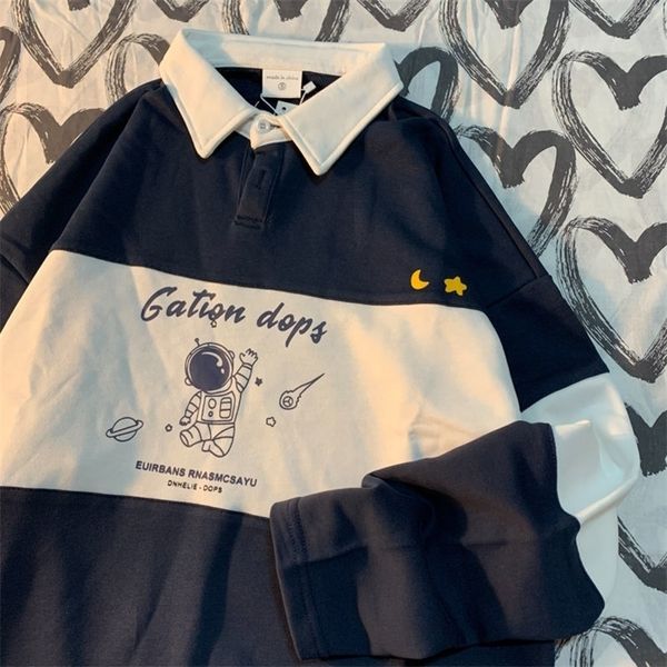 women's hoodies sweatshirts polo collar sweatshirt vintage woman long sleeve letter print patchwork oversized loose spring female pullo, Black
women's hoodies sweatshirts polo collar sweatshirt vintage woman long sleeve letter print patchwork oversized loose spring female pullo, Black