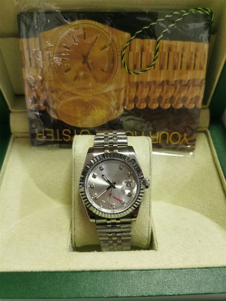 with original box man watch automatic mechanical watches 41mm stainless steel luminous waterproof women watch couples style classic wristwat, Slivery;brown
with original box man watch automatic mechanical watches 41mm stainless steel luminous waterproof women watch couples style classic wristwat, Slivery;brown