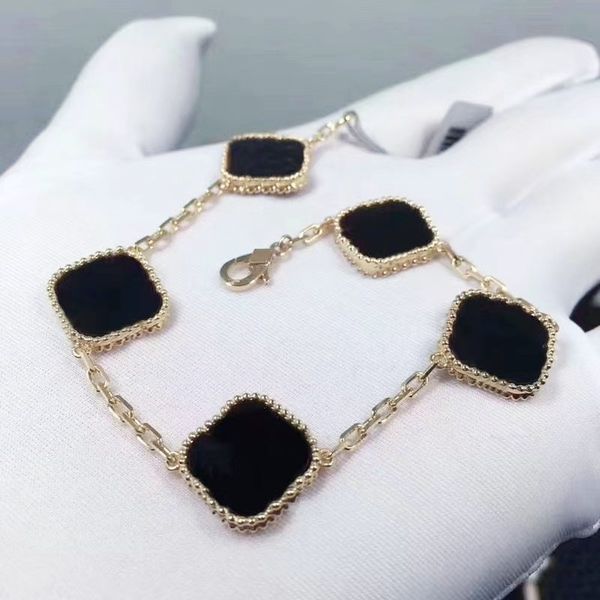 fashion designer women's bracelet luxury charm bangle 18k gold 4-leaf grass color shell girl valentine's day wedding love gift 316, Black
fashion designer women's bracelet luxury charm bangle 18k gold 4-leaf grass color shell girl valentine's day wedding love gift 316, Black