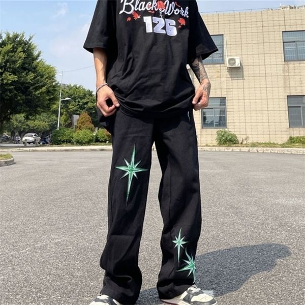 mens pants american street patch leather embroidery loose straight jeans men and women summer national high street trousers 220929, Black
mens pants american street patch leather embroidery loose straight jeans men and women summer national high street trousers 220929, Black